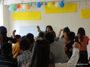 Sister Alicia singing during children's church