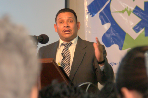 Bro. Garcia preaching in our Church in Puebla, Mexico