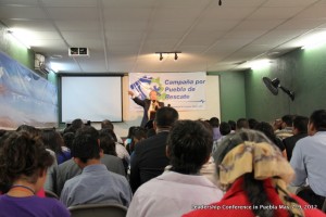 Pastor Luis Ramos preaching during our Leadership Conference in Puebla