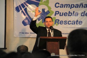 Pastor Luis Parada preaching during our Leadership Conference in Puebla